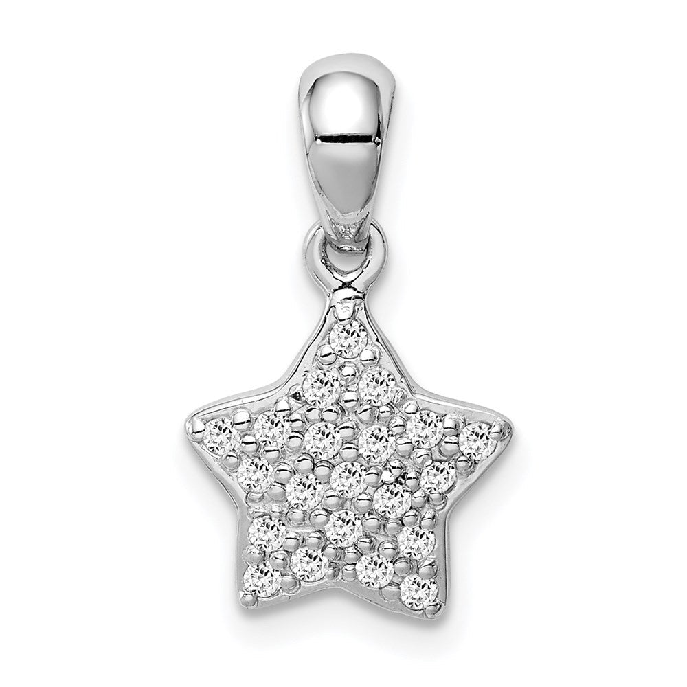 Sterlingsilber Rhodiniert Zirkonia Stern Anhänger
