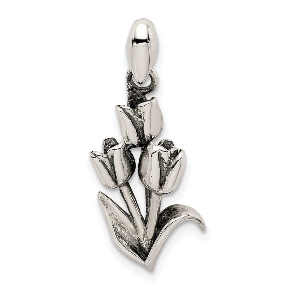 Sterlingsilber Antikisiert Tulpe Anhänger