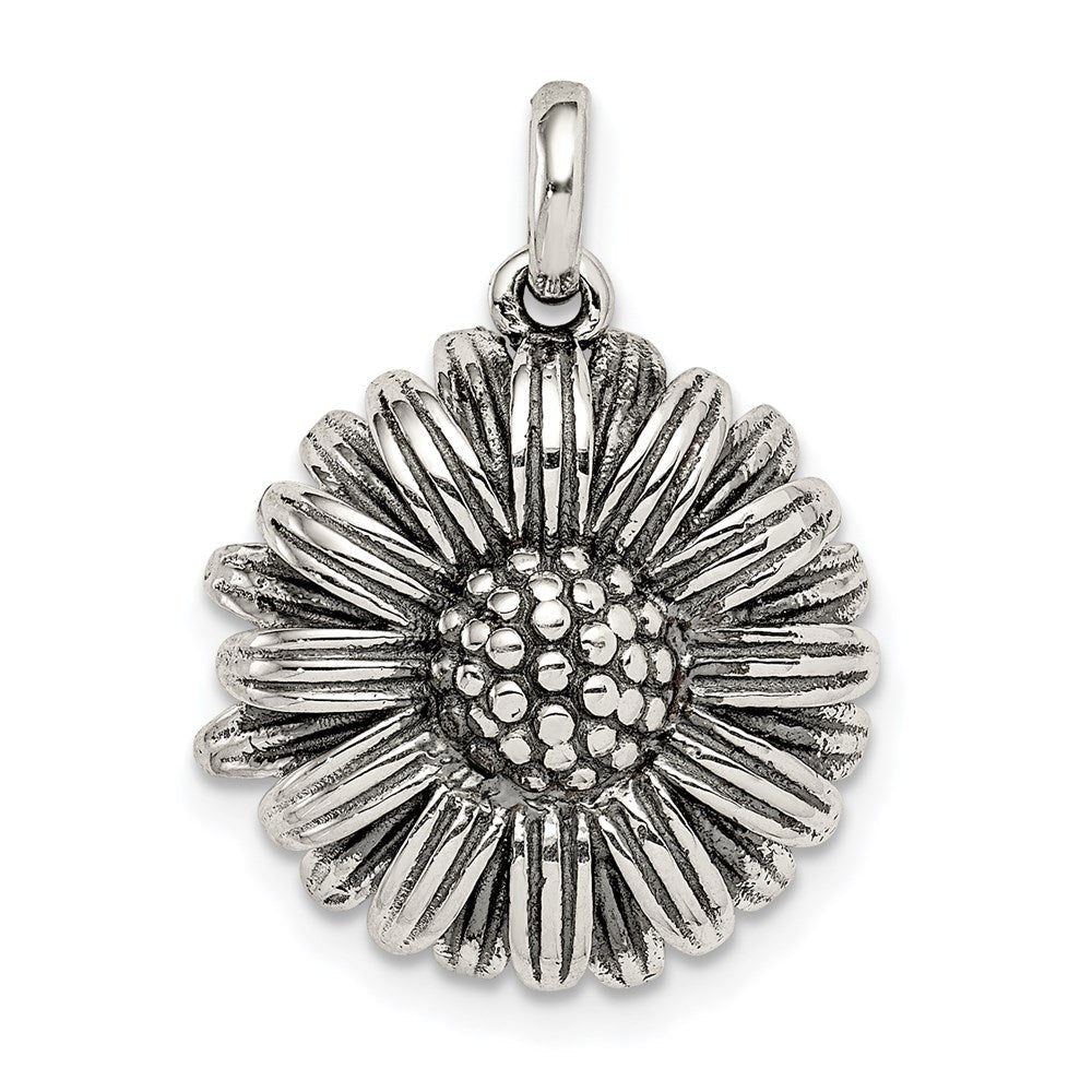Sterlingsilber Antikisiert Sonnenblume Anhänger