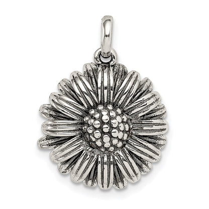 Sterlingsilber Antikisiert Sonnenblume Anhänger