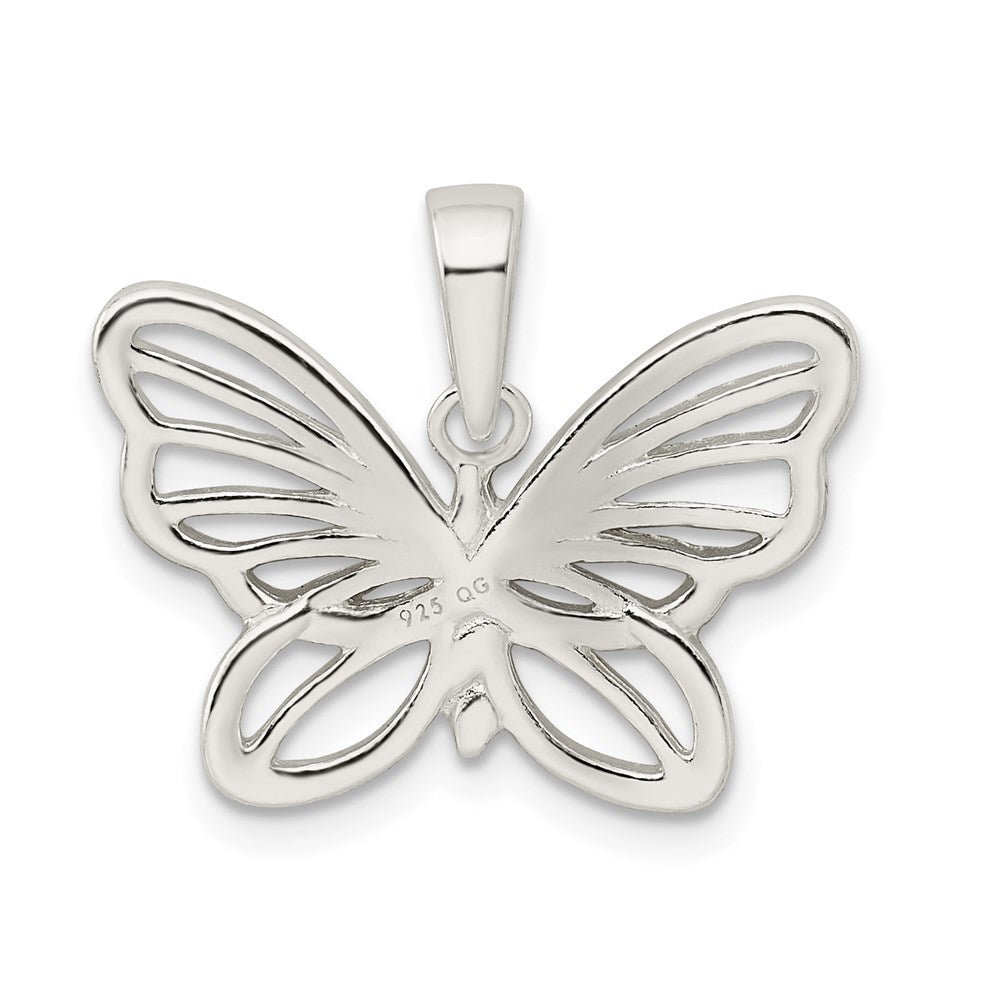 Sterlingsilber Diamantiert Schmetterling Anhänger