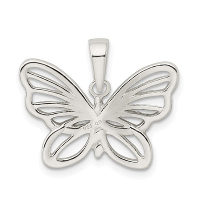 Sterlingsilber Diamantiert Schmetterling Anhänger