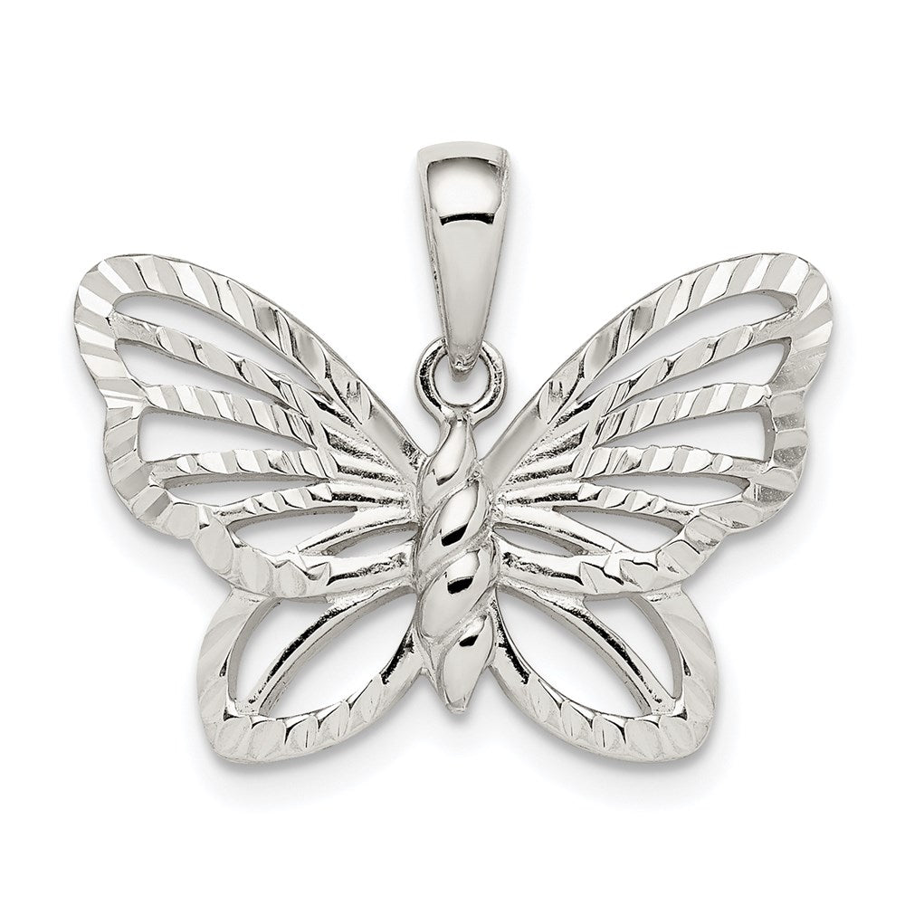 Sterlingsilber Diamantiert Schmetterling Anhänger