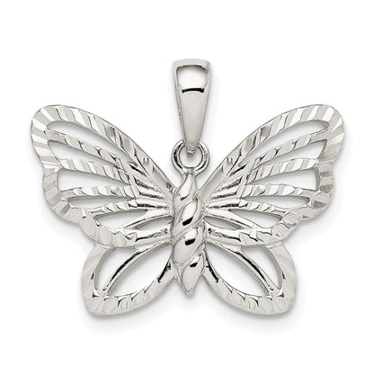 Sterlingsilber Diamantiert Schmetterling Anhänger