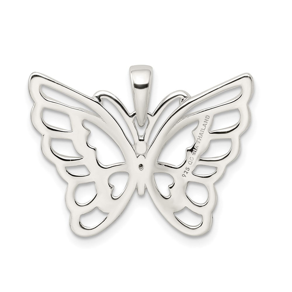 Sterlingsilber Diamantiert Schmetterling Anhänger
