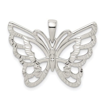 Sterlingsilber Diamantiert Schmetterling Anhänger