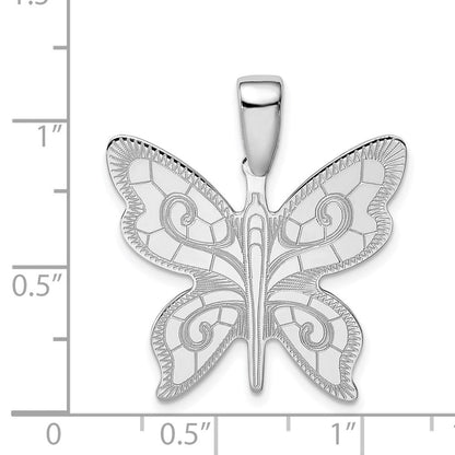 Sterlingsilber Rhodiniert Schmetterling Anhänger