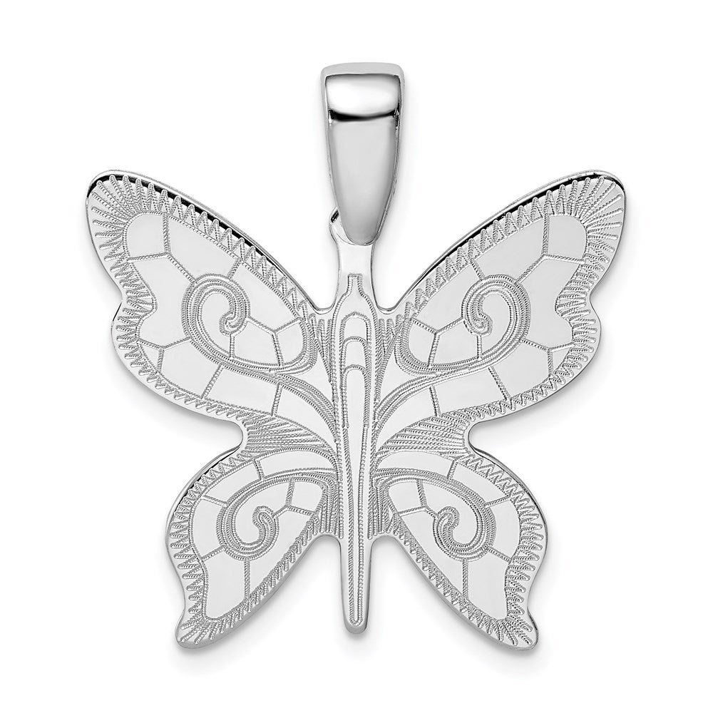 Sterlingsilber Rhodiniert Schmetterling Anhänger
