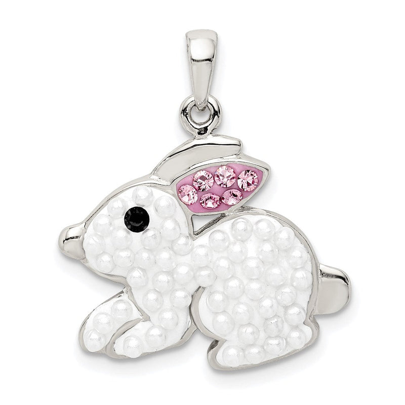 Sterlingsilber Rhodiniert Imitat Perle/preciosa Kristall Hase Anhänger