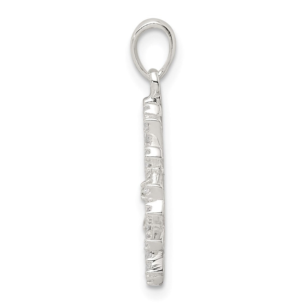 Sterlingsilber Zirkonia Schneeflocke Anhänger