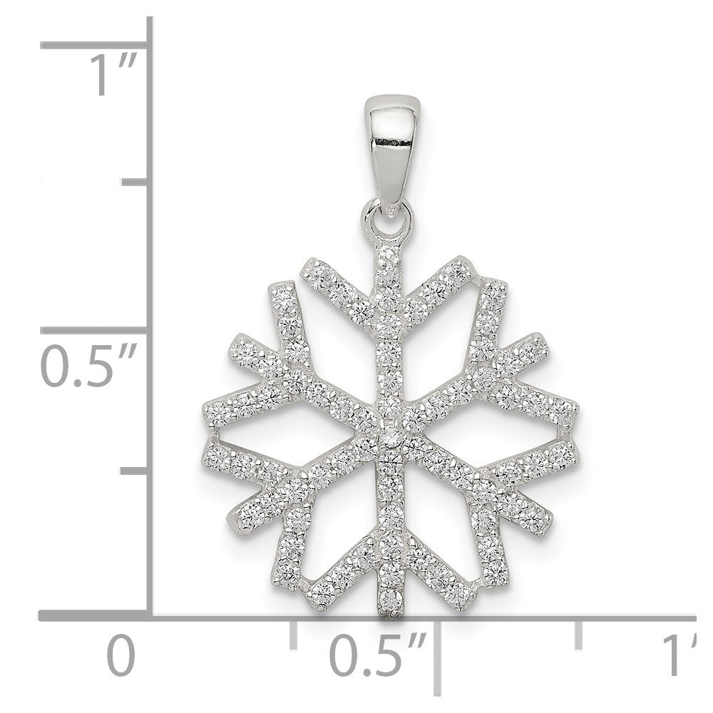 Sterlingsilber Zirkonia Schneeflocke Anhänger