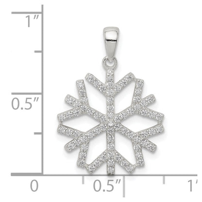 Sterlingsilber Zirkonia Schneeflocke Anhänger