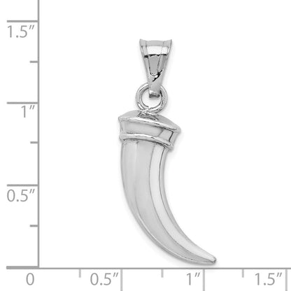 Sterlingsilber Rhodiniert Poliert Claw Anhänger