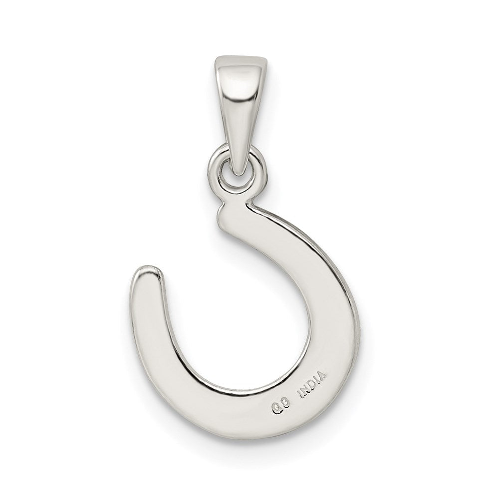 Sterlingsilber Emaille Good Luck Pferd Schuh Anhänger