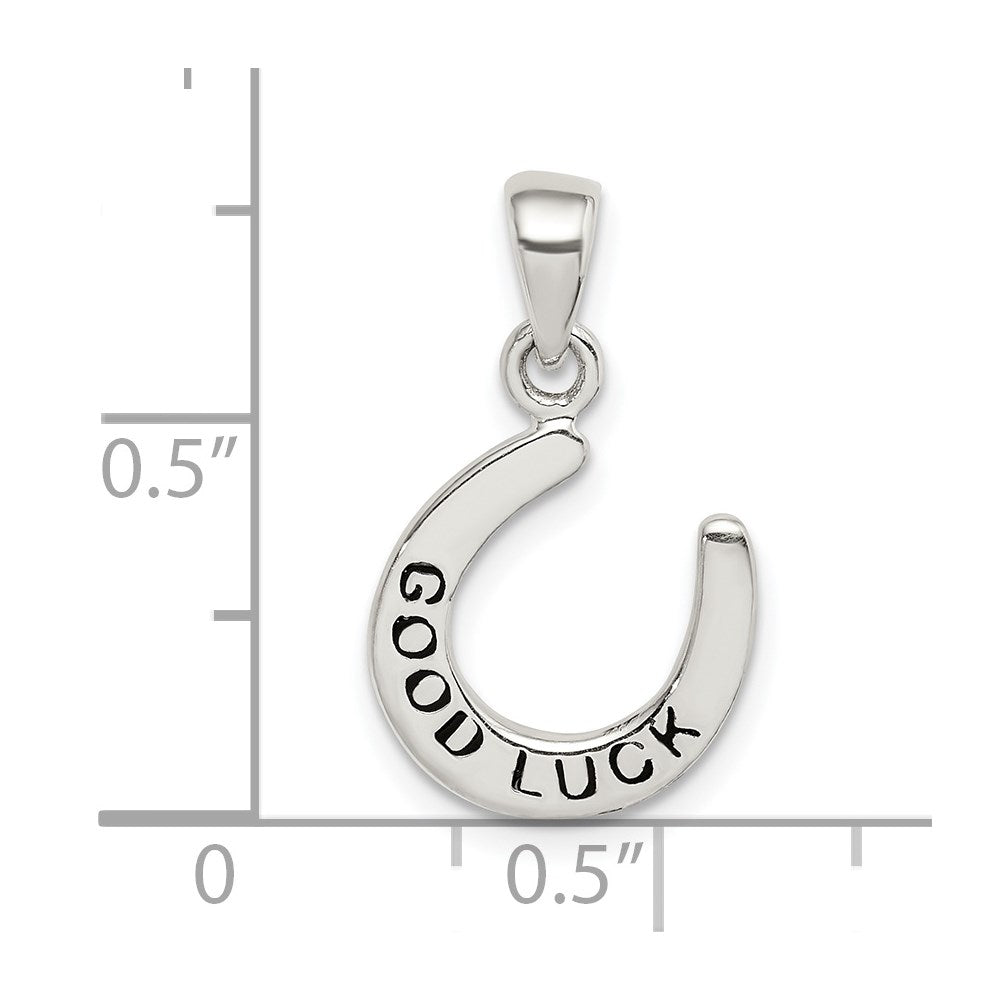 Sterlingsilber Emaille Good Luck Pferd Schuh Anhänger