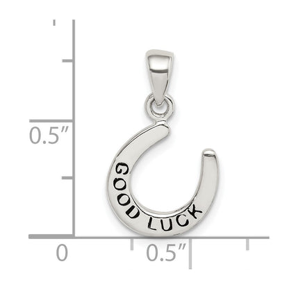 Sterlingsilber Emaille Good Luck Pferd Schuh Anhänger