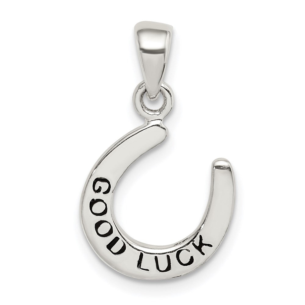 Sterlingsilber Emaille Good Luck Pferd Schuh Anhänger