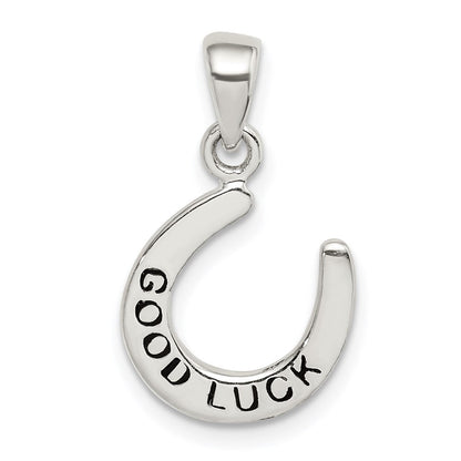 Sterlingsilber Emaille Good Luck Pferd Schuh Anhänger