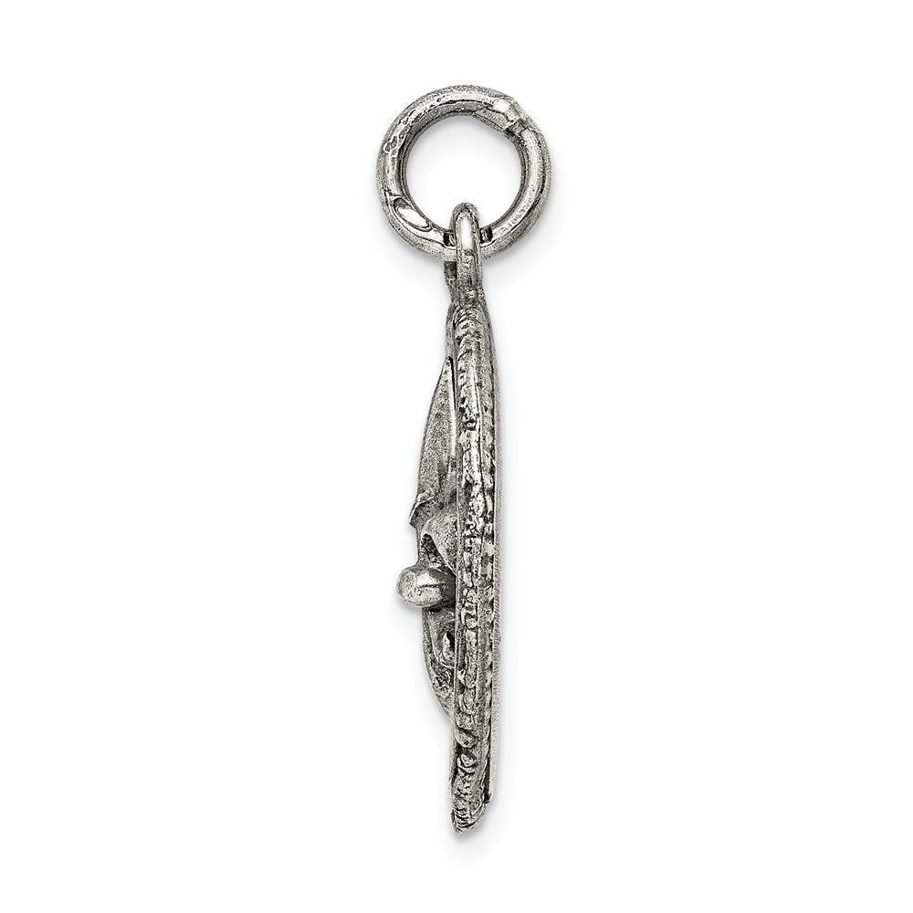 Sterlingsilber Antikisiert Fleur De Lis Anhänger