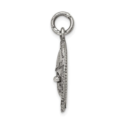 Sterlingsilber Antikisiert Fleur De Lis Anhänger