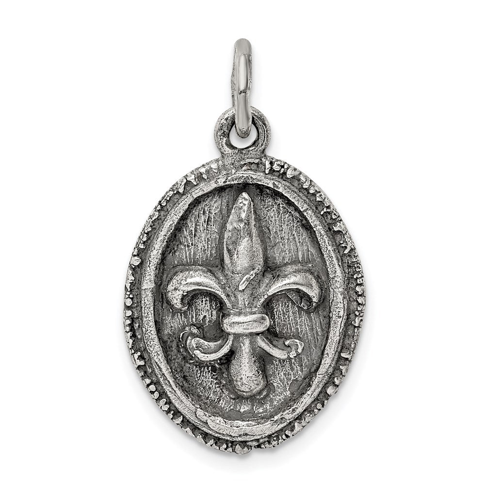 Sterlingsilber Antikisiert Fleur De Lis Anhänger