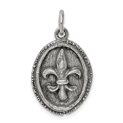 Sterlingsilber Antikisiert Fleur De Lis Anhänger