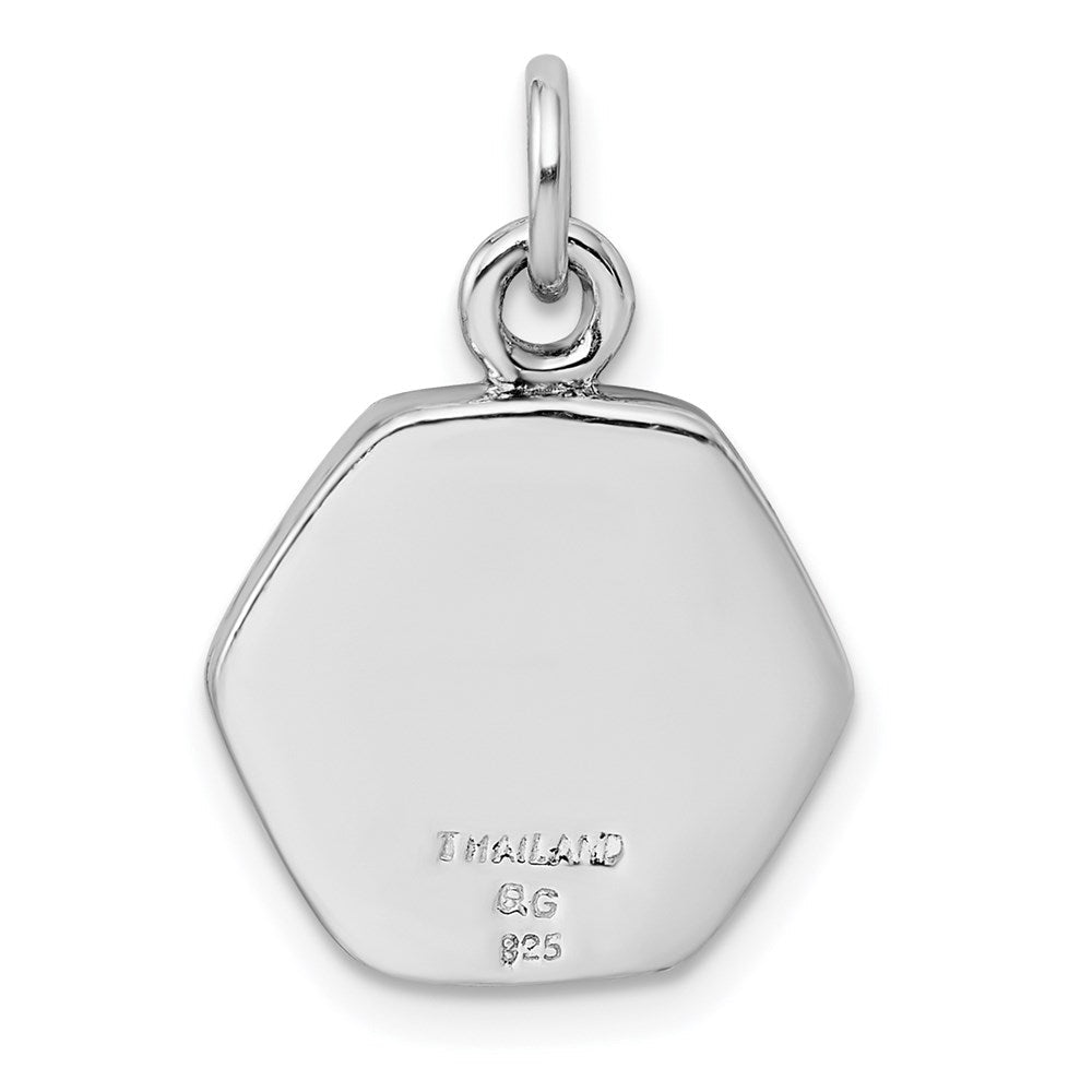 Sterlingsilber Rhodiniert & Antikisiert Fleur De Lis Anhänger