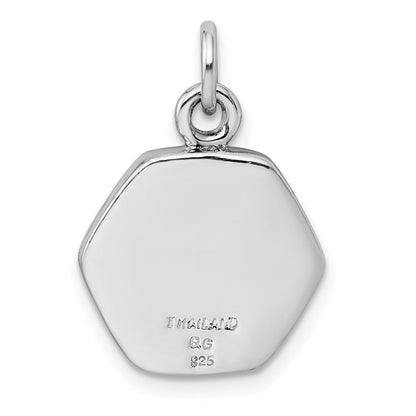 Sterlingsilber Rhodiniert & Antikisiert Fleur De Lis Anhänger