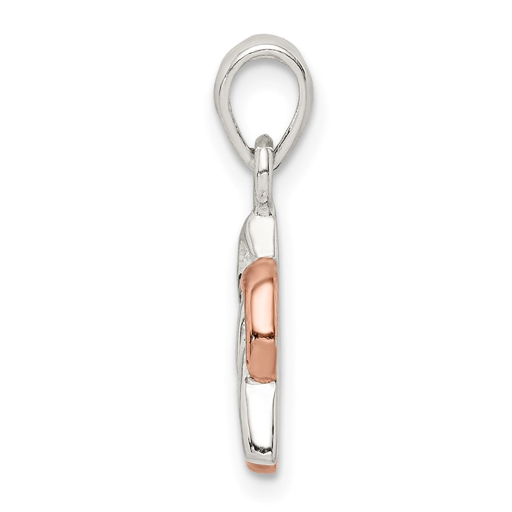 Sterlingsilber Trinty Knoten und Roséfarben Herz Anhänger