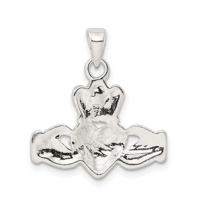 Sterlingsilber Poliert Claddagh Anhänger