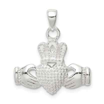 Sterlingsilber Poliert Claddagh Anhänger