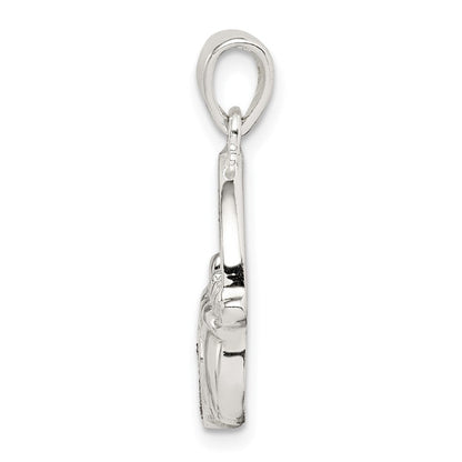 Sterlingsilber Glitzer Infused Claddagh Anhänger