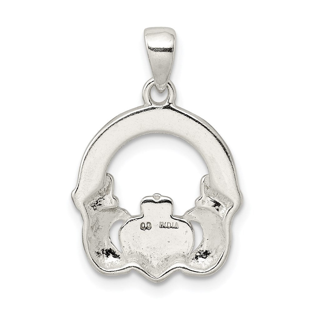 Sterlingsilber Glitzer Infused Claddagh Anhänger