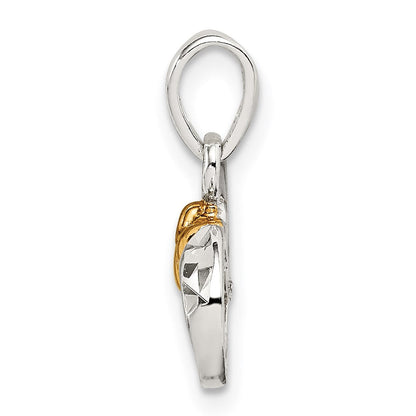 Sterlingsilber & Goldfarben Claddagh Diamantiert Unendlichkeit Anhänger