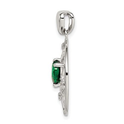 Sterlingsilber Grün & Klar Zirkonia Baum Kette Anhänger