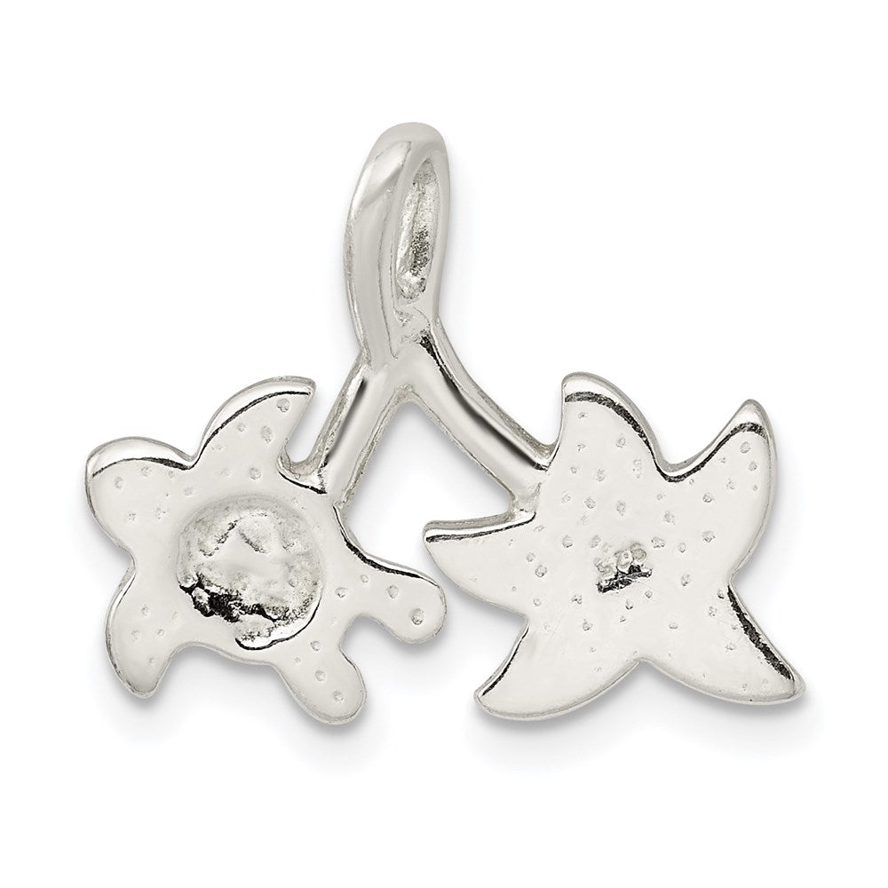 Sterlingsilber Glitzer Infused Stern Fisch und Schildkröte Kette Anhänger