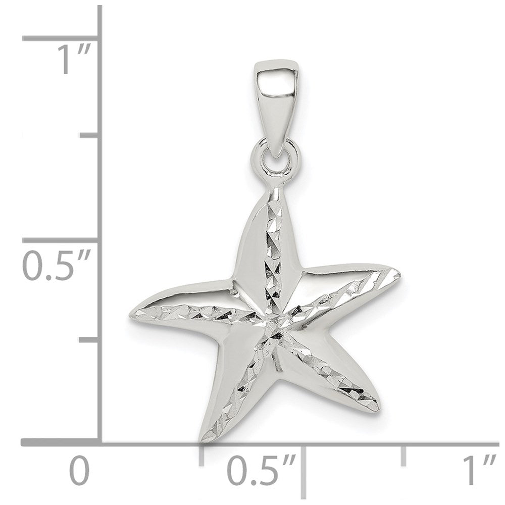 Sterlingsilber Diamantiert Stern Fisch Anhänger