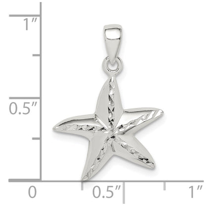 Sterlingsilber Diamantiert Stern Fisch Anhänger