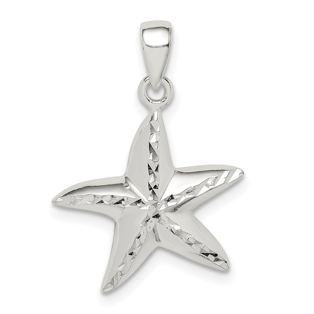 Sterlingsilber Diamantiert Stern Fisch Anhänger