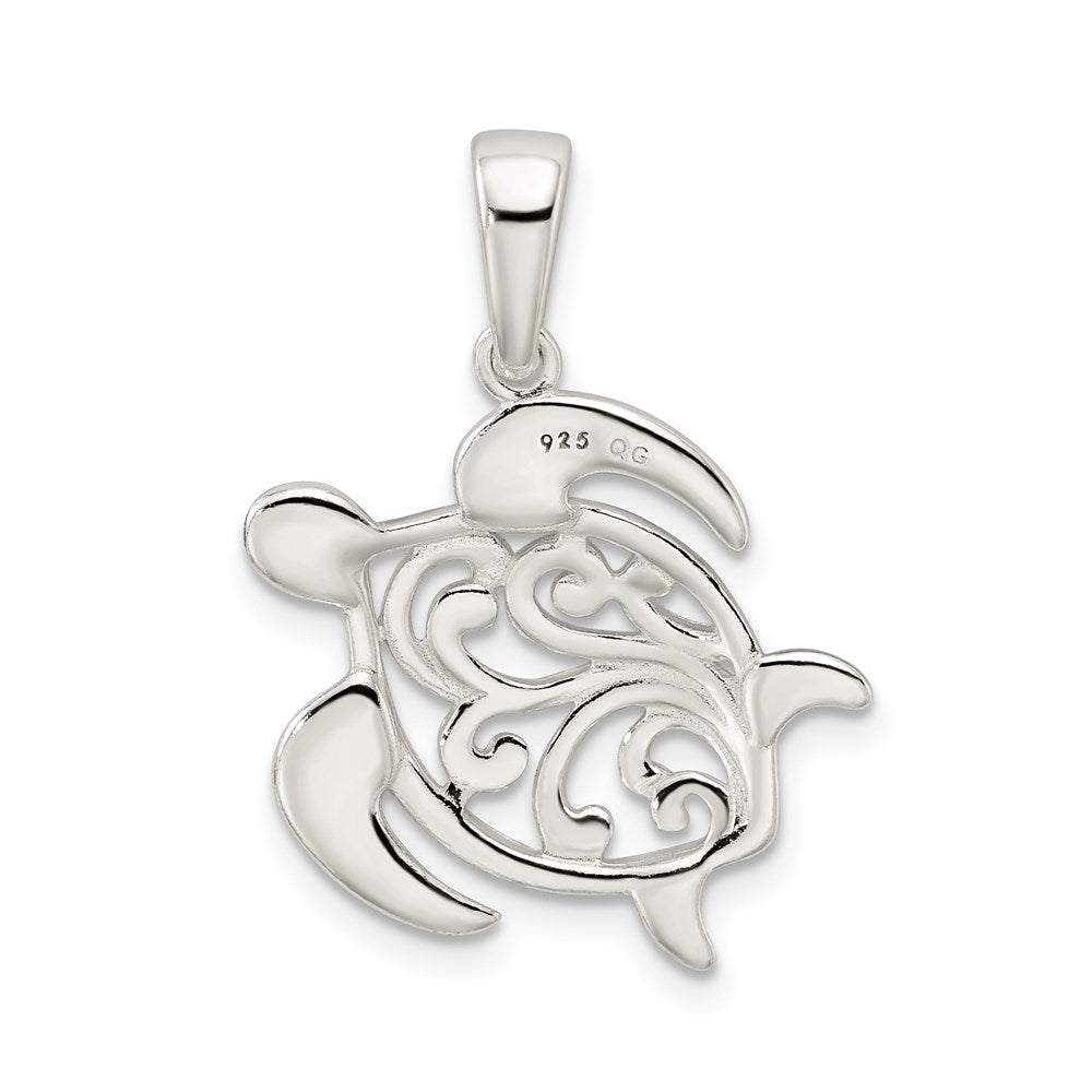 Sterlingsilber Diamantiert Schildkröte Anhänger