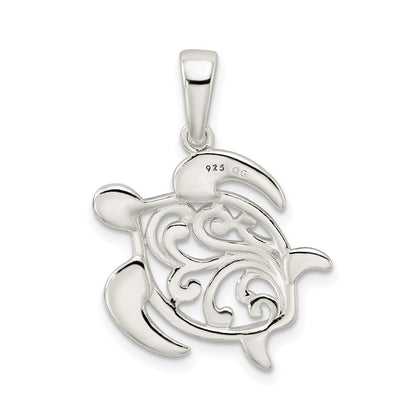 Sterlingsilber Diamantiert Schildkröte Anhänger