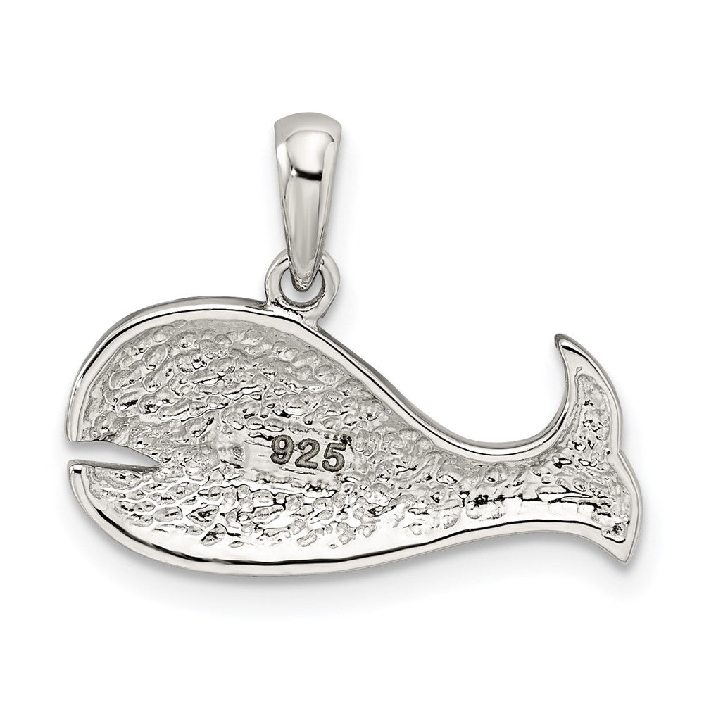 Sterlingsilber Rhodiniert Blau und Grau Preciosa Kristall Wal Anhänger