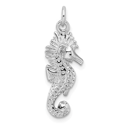 Sterlingsilber Rhodiniert Seepferdchen Charm