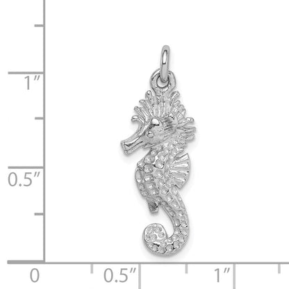 Sterlingsilber Rhodiniert Seepferdchen Charm