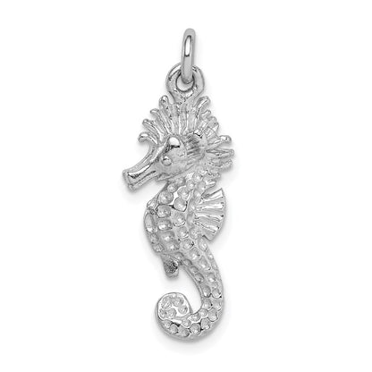 Sterlingsilber Rhodiniert Seepferdchen Charm