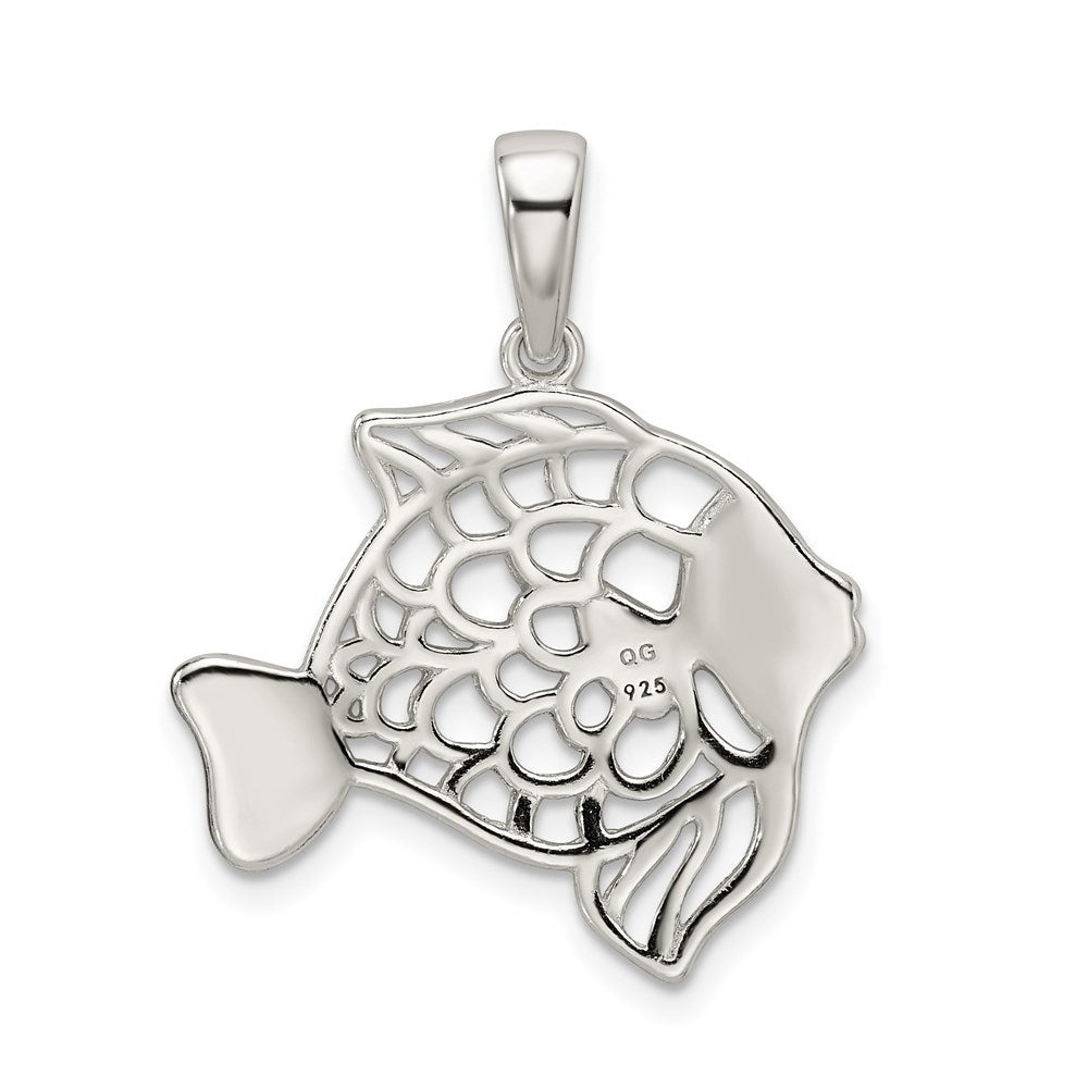 Sterlingsilber Diamantiert Fisch Anhänger