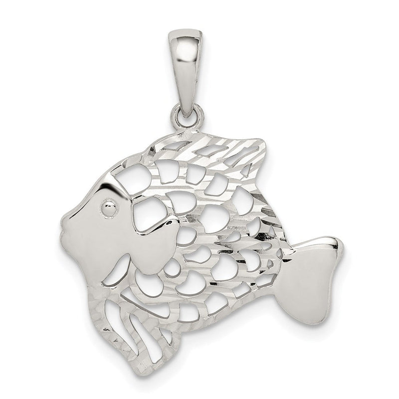 Sterlingsilber Diamantiert Fisch Anhänger