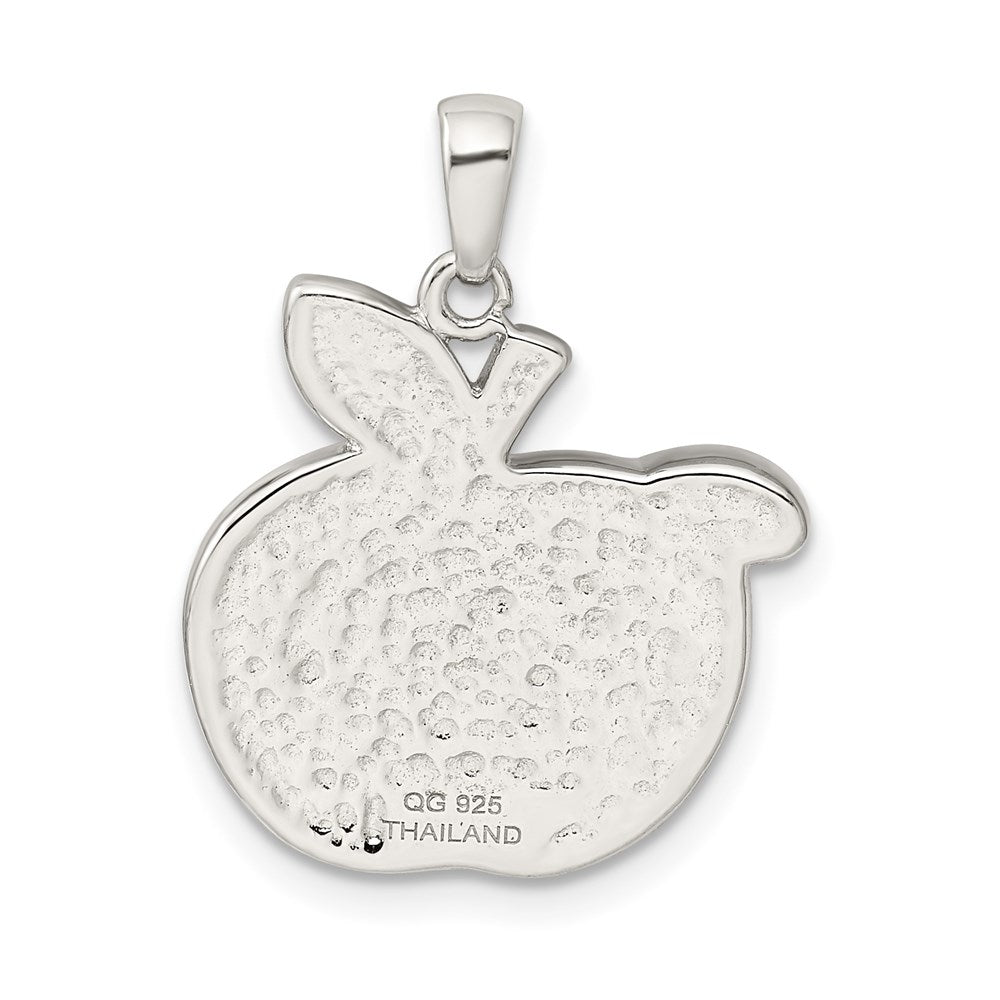 Sterlingsilber Rhodiniert Rot Preciosa Kristall Apple mit Worm Anhänger