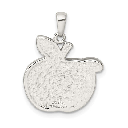 Sterlingsilber Rhodiniert Rot Preciosa Kristall Apple mit Worm Anhänger