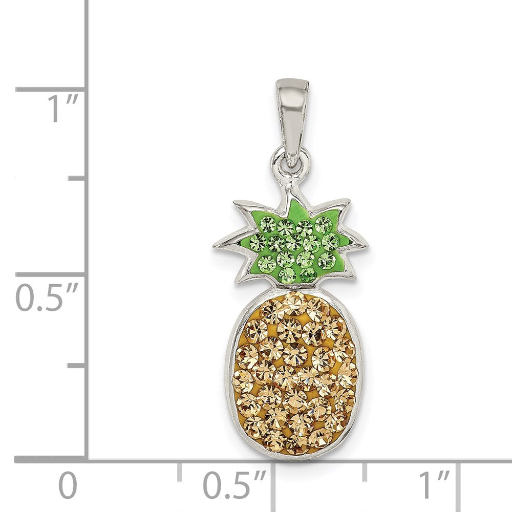 Sterlingsilber Rhodiniert Gelb/green Preciosa Kristall Pineapple Anhänger